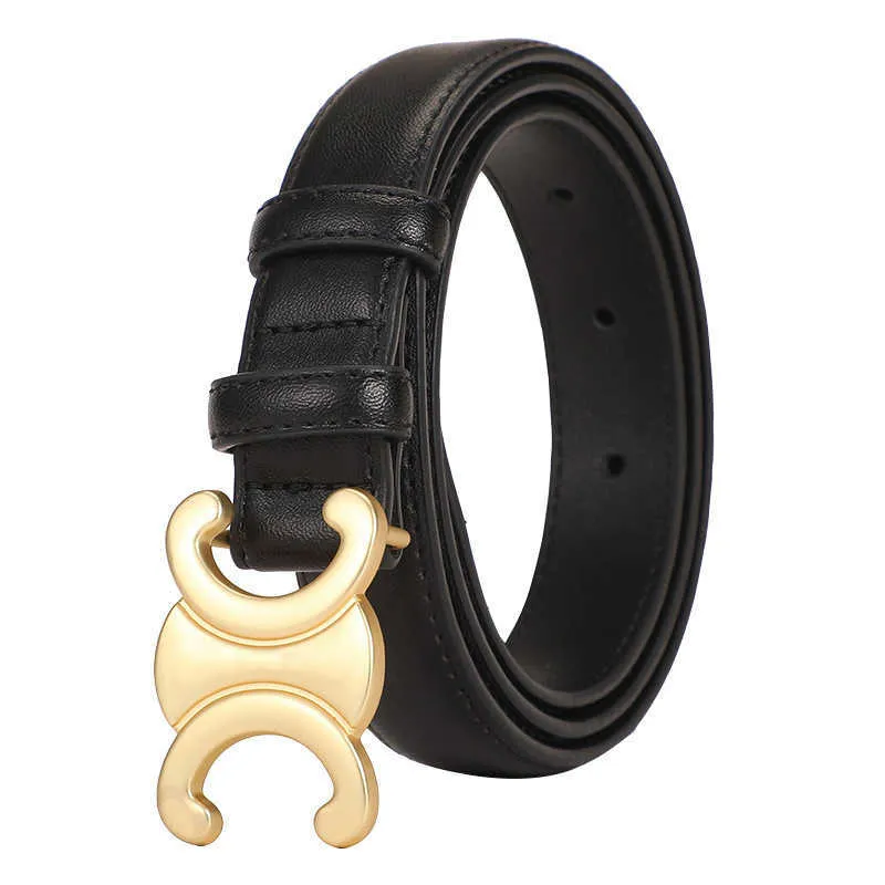 317 Women Strap Designer Leather Belt Triomphe Black Tan Ceinture Fashion Gold Buckle Bel