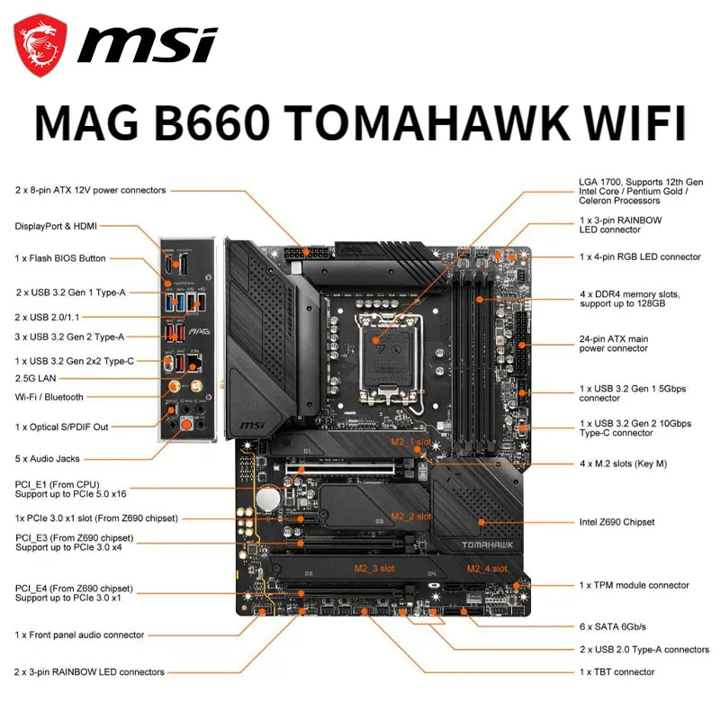 MSI MAG Z690 TOMAHAWK WIFI DDR4|パーツ MSI MAG Z690 TOMAHAWK WIFI DDR4|パーツ