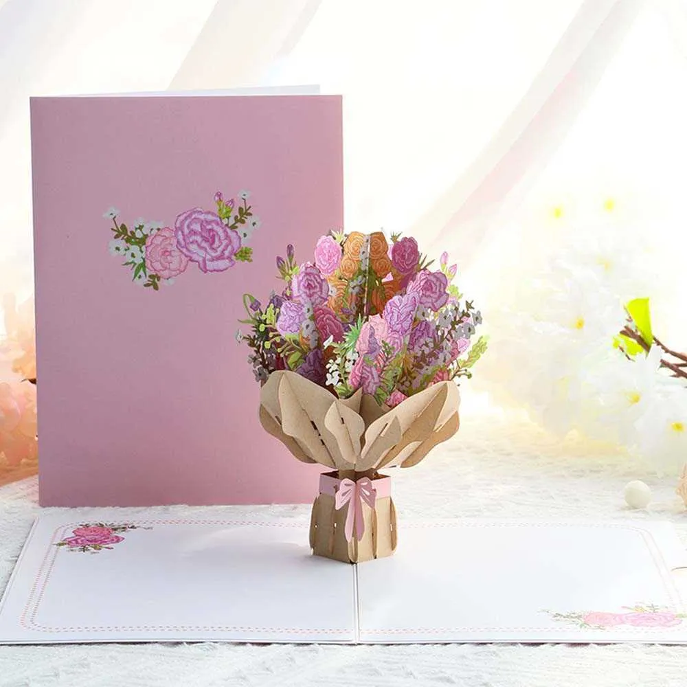 Cartes-cadeaux Get Well Soon Carte Pop Up Cartes de condoléances pour maman épouse Anniversaire de mariage Anniversaire 3D Fête des mères Cartes de vœux Toutes les occasions Z0310