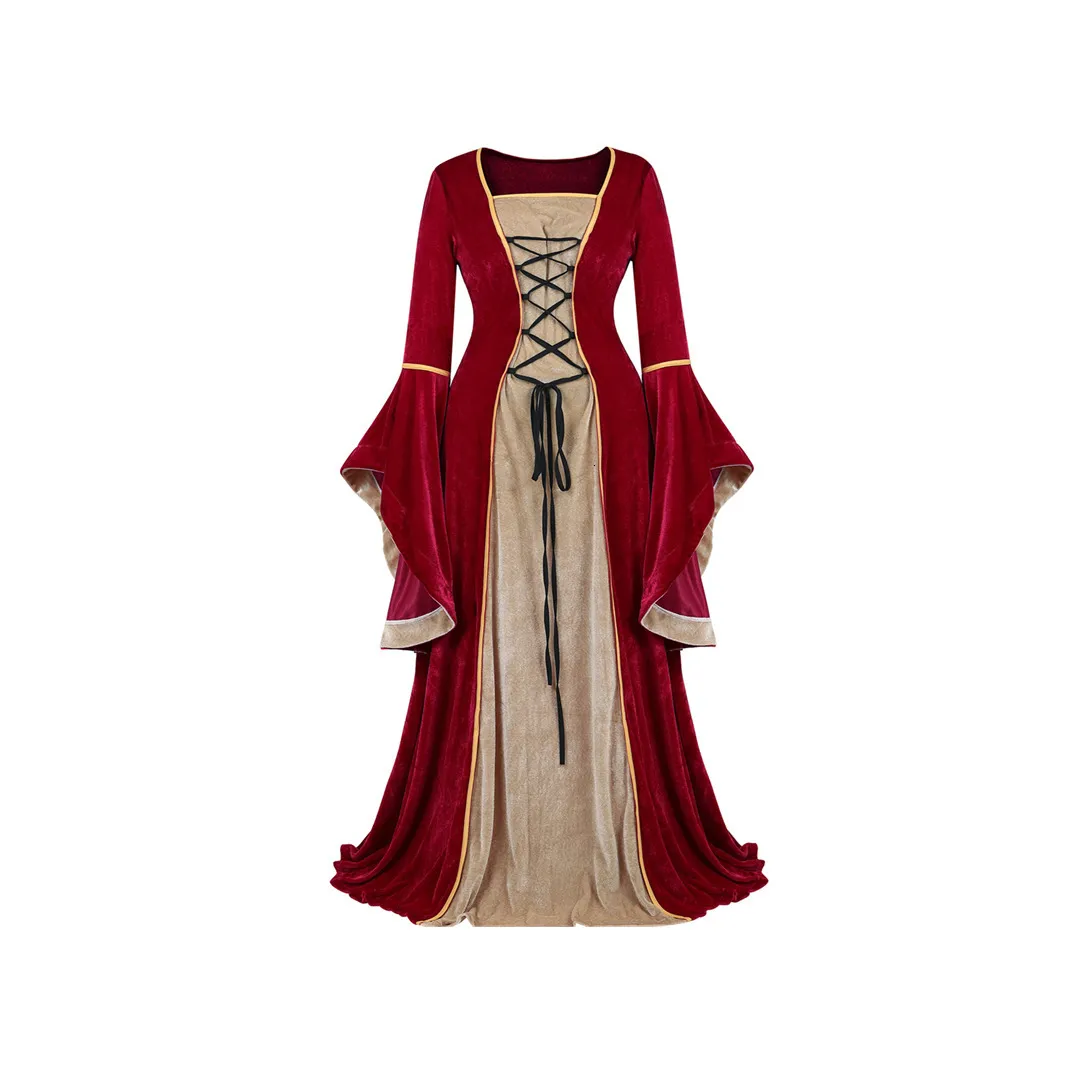 European Medieval Renaissance Velvet Long corset maxi dress - Elegant Waist Party Cosplay Costume for Women - Gothiced Court corset maxi dress for European Medieval Renaissance Velvet Long corset maxi dress - Elegant Waist Party Cosplay Costume for Women - Gothiced Court corset maxi dress for