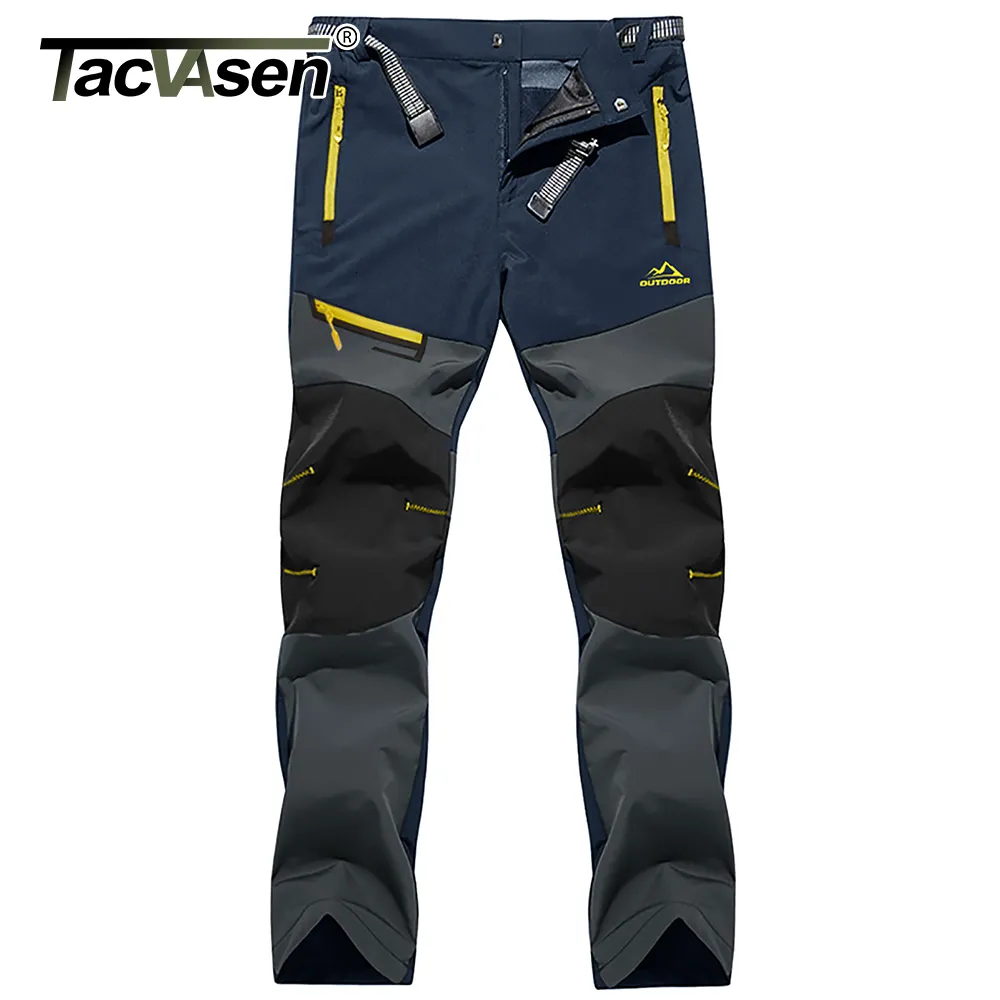 Pantalons pour hommes TACVASEN 4 saisons respirant pêche tactique randonnée camping imperméable sans polaire poche zippée pantalon décontracté 230310