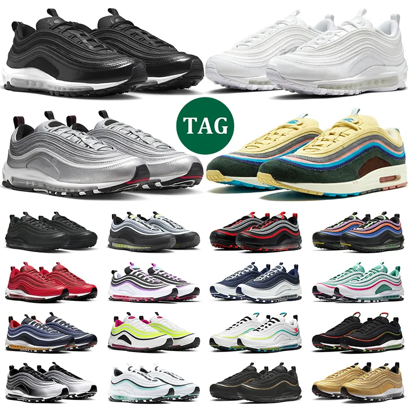 air max 97 Erkek Koşu Ayakkabıları 97 MSCHF x INRI İsa TAVSİYE Üçlü siyah 97s Yansıtıcı Getirilmiş Erkekler kadınlar spor Sneakers 36-45ai