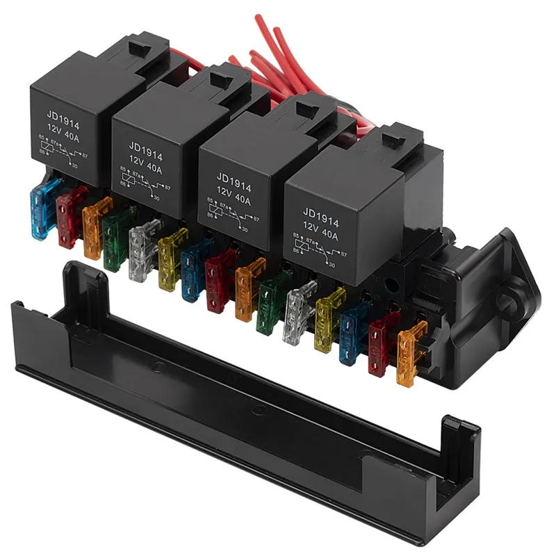 Automotive fuse relay box FUSEBOX Socket 12v 24v universal with terminals