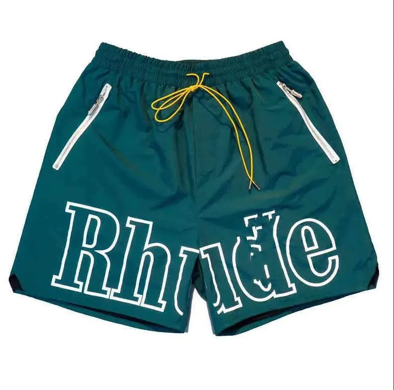 Rhude Mens Shorts Athletic Casual Mesh Short Men Womens High Quality Classic Beach Fashion Luxury Designer Casual Street Hip Hop Shorts Blue Green And Red
