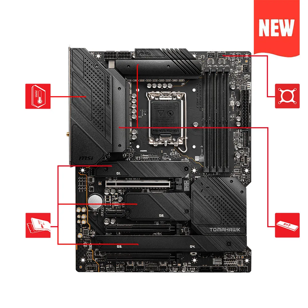 LGA1700 MSI MAG Z690 TOMAHAWK WIFI Motherboard Intel Z690 Mainboard Intel 12th-Gen CPU DDR5 PCIe5.0 12900K 12700K 12600K CPU New