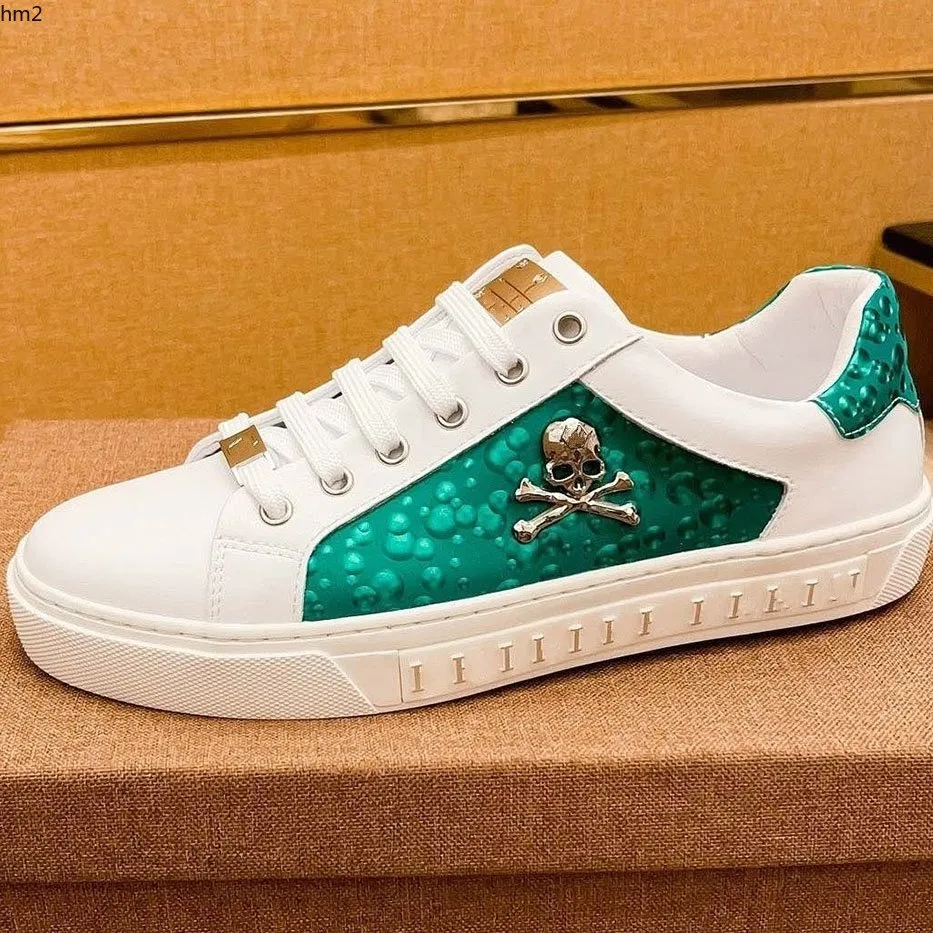 Luxury Mens Leather Sneakers Oversized Platform Sole