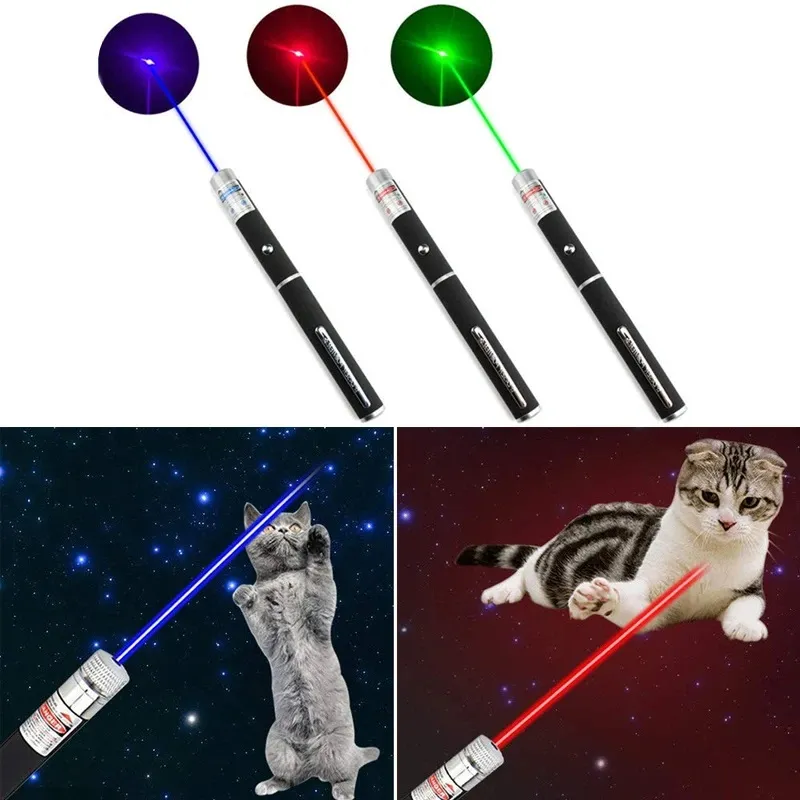 5MW LED Laser Pet Cat Toy Red Dot Puntatore laser a luce Sight 530nm 405nm 650nm Puntatore laser ad alta potenza Penna interattiva per gatti