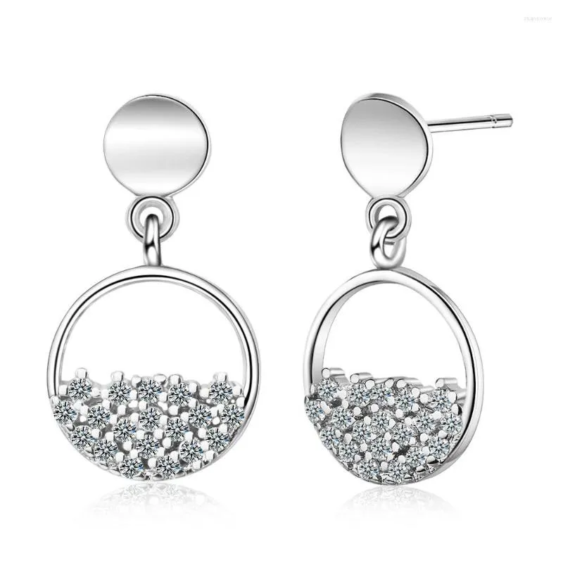 Boucles d'Oreilles Clou Cercle Femme Mode Tendance Court Tempérament All-match Diamant Design