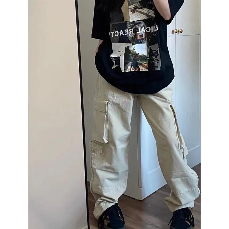 Oversized Loose Cargo Pants Womens For Women And Girls Retro Straight  Casual Streetwear With Wide Leg And Pocket Apricot Cargo Style 230310 From  Kong01, $23.18