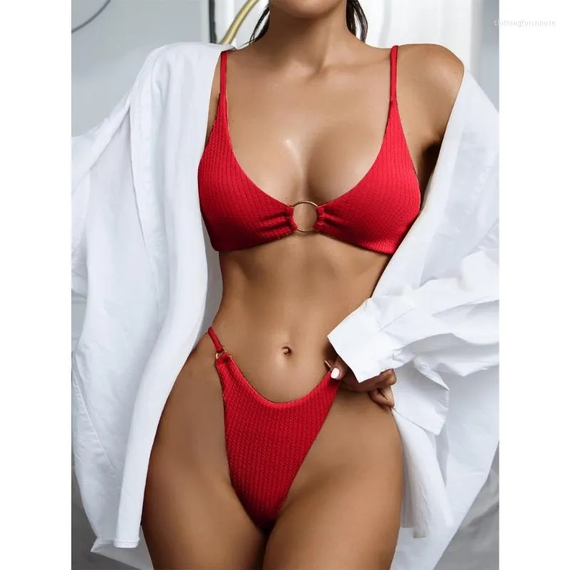 Freya Swimwear 2022 Women Solid Color Bikini Sexy Slim Small Chest Gathered  Wrap Bathing Suit High Waisted Spaghetti Strap Swimsuit From  Clothingforchoose, $18.47
