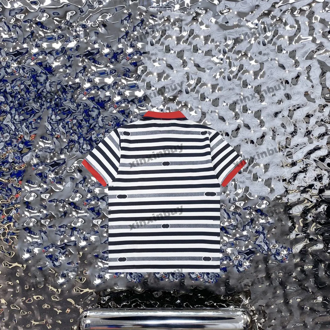 Xinxinbuy Mens Designer Tee Mens Striped T Shirt With