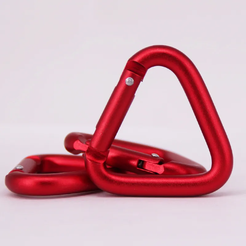 Black Carabiner Triangle Carabiner في الهواء الطلق تسلق مشبك ألومنيوم التخييم التنزه مفتاح سلسلة المفاتيح المقطع