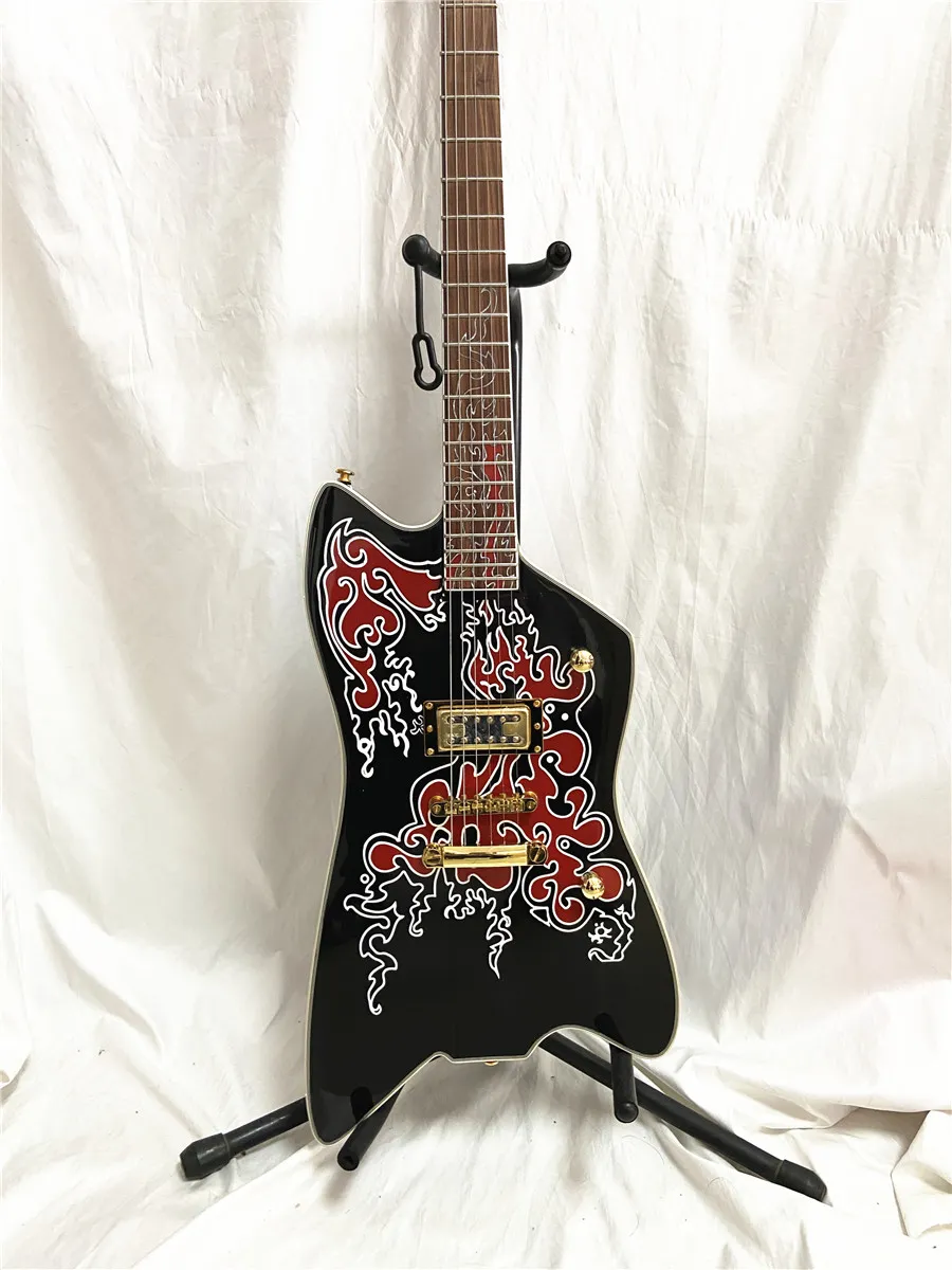 Black Striplined Thunderbird Donner Electric Guitar With TV