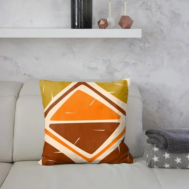 Travesseiro de travesseiro em série geométrica de travesseiros impressos linha abstrata de pêssego protetores de sofá -sofá de zíper em estacas