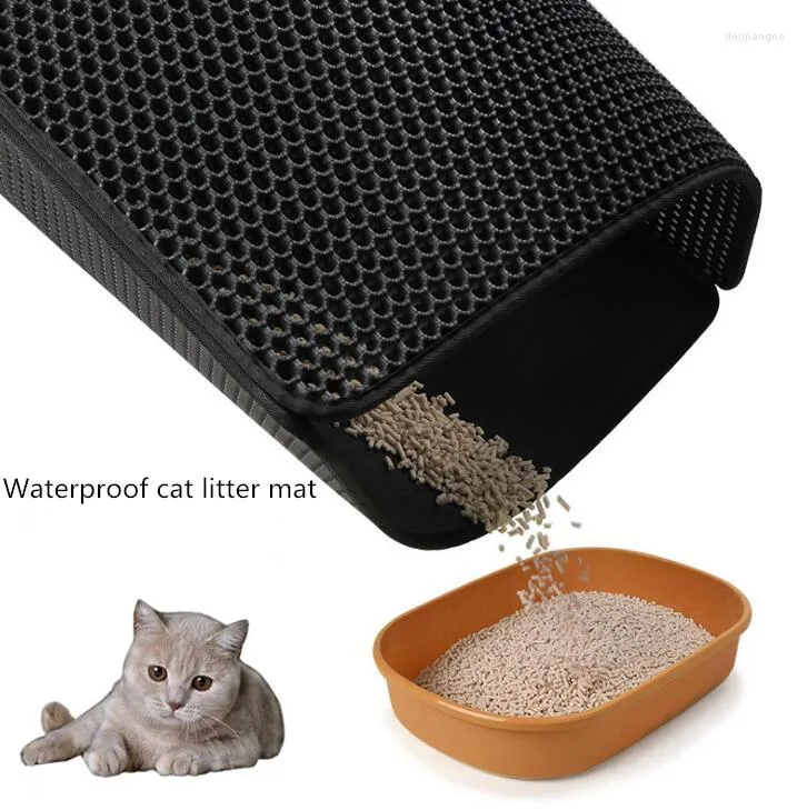 Cat Beds Waterproof Pet Litter Mat EVA Double Layer Trapping Pets Pad Bottom Non-slip Floor