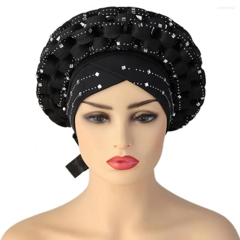 Ethnische Kleidung 2023 Afrikanische Auto Gele Aso Oke Headties Muslim Turban Caps Nigerianische Hochzeit Bereit zum Tragen Autogele Head Wraps