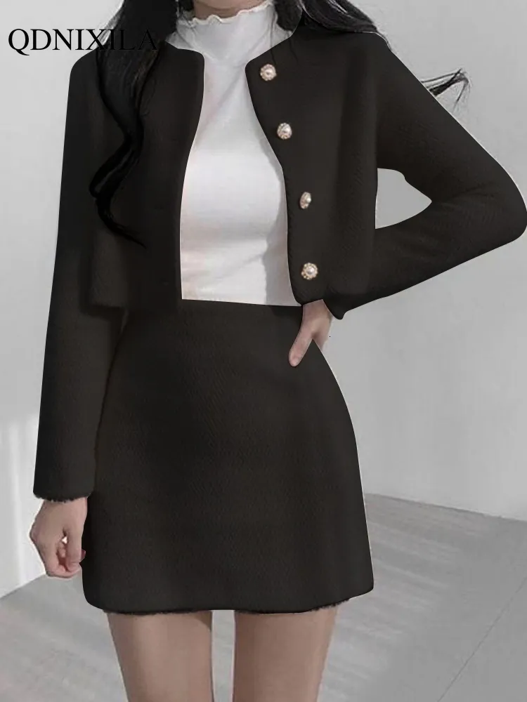 Outfits Skirt And Top Womens Tweed Suit Set With Mini Skirt