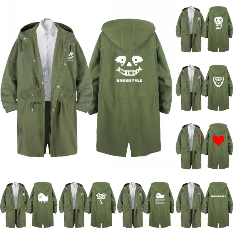 Felpe con cappuccio da uomo Felpe Undertale Felpa con cappuccio The Fastidioso Cane Trench Soprabito Cotone Cerniera Unisex Costume Cosplay AnimePer uomo