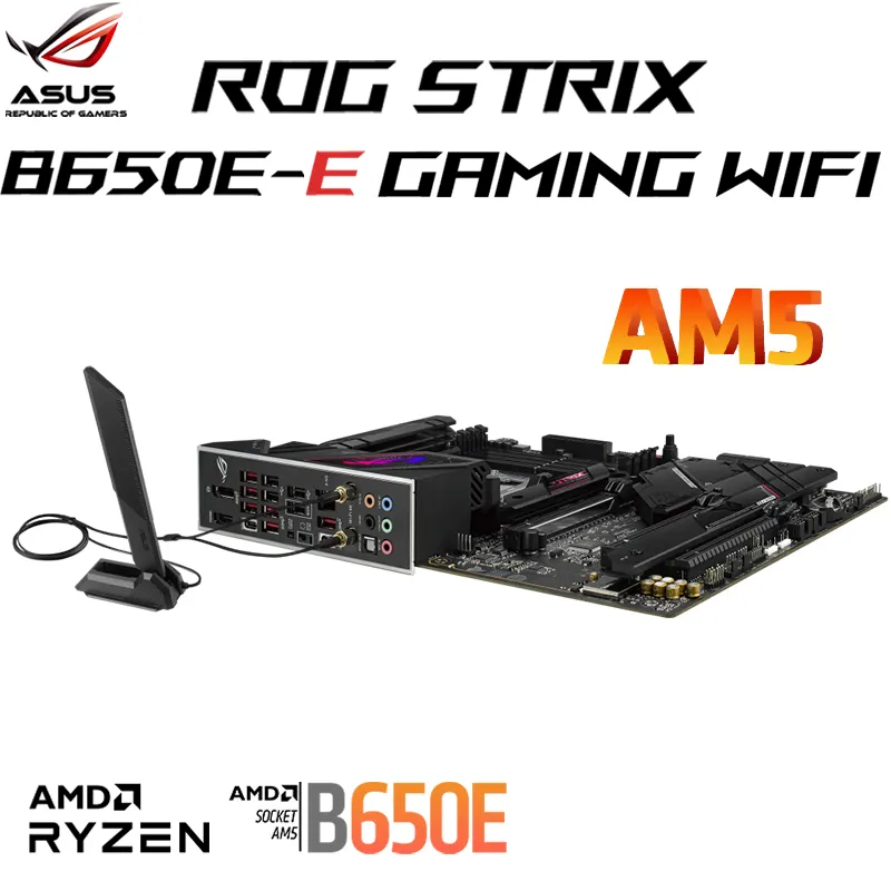 ASUS ROG STRIX B650E-E Gaming WiFi 6E Anakart Soketi AMD Ryzen 7000 Serisi DDR5 128GB 6400 MHz Expo Bellek Masaüstü