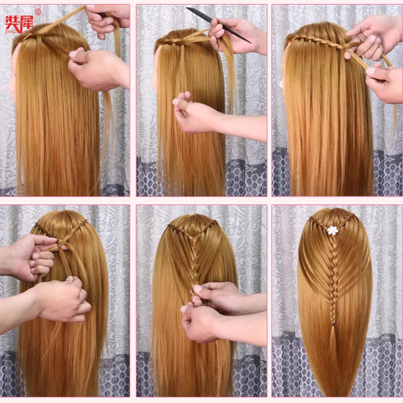 Hair Mannequin Training Head Synthetic Fiber Braiding Mannequin