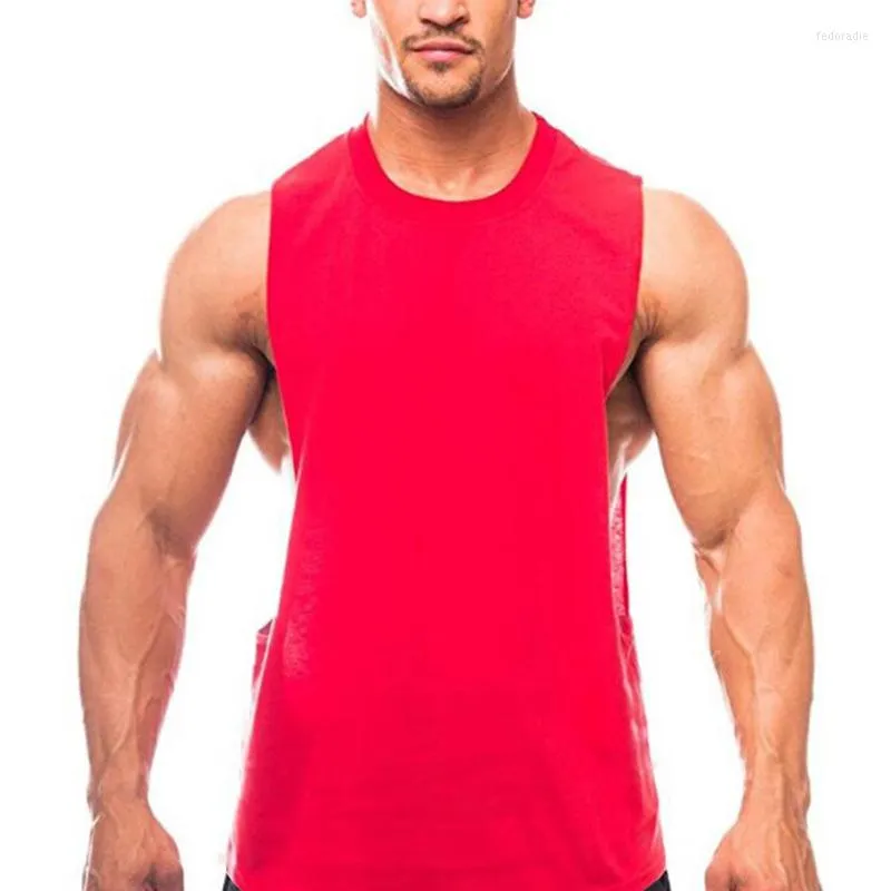 Tampo masculino Brand Brand Plain Top Men Men Ponto de Fisicatria Singlet Gym Stringer Camisa sem mangas Camisa em branco Fitness Roupas de roupas esportivas Colete muscular