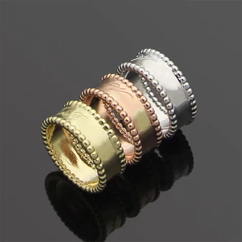 2023 Marke Klassische Mode Charme Unterschrift Vierblättriges Kleeblatt Ring Hochwertiger Edelstahl Designer Schmuck