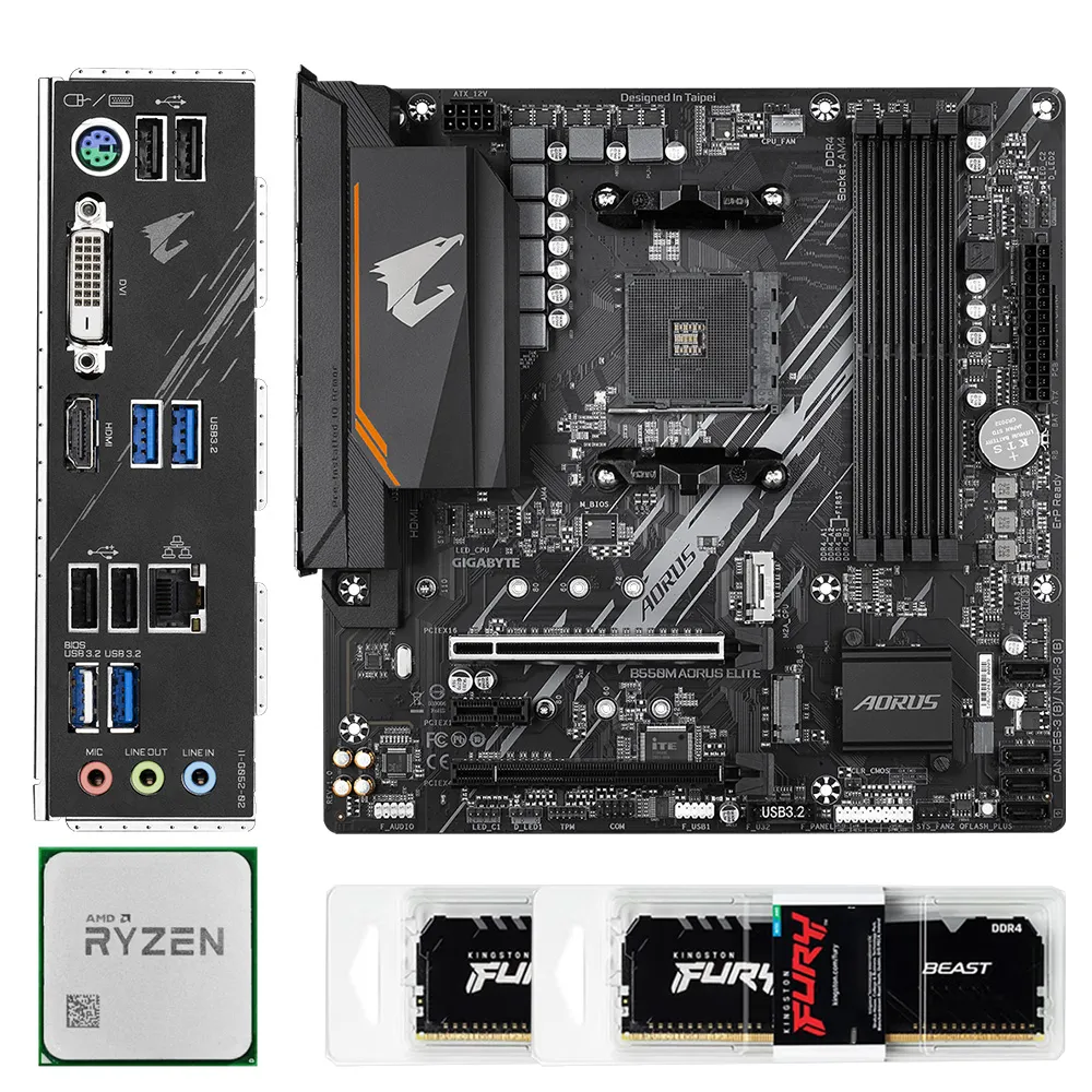 AMD RYZEN 7 5800X CPU Combo Gigabyte B550M AORUS ELITE AM4