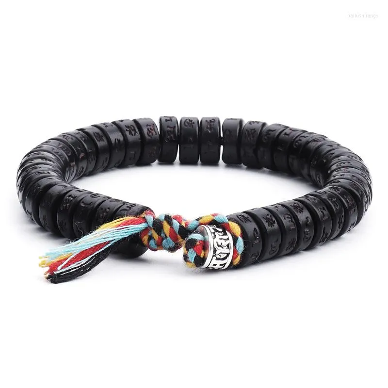 Strand BOEYCJR Buddhistisches Amulett, Kokosnuss-Muschel-Perle, Energie-Legierung, Armband, Yoga-Schmuck, Mode, Glück, für Männer oder Frauen