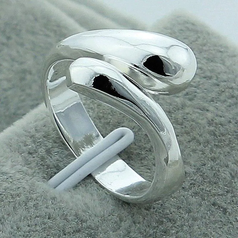 Eheringe 925 Sterling Silber gebogener glatter Ring für Frauen Mann Marke Mode Wassertropfen Verlobungsfeier Schmuck