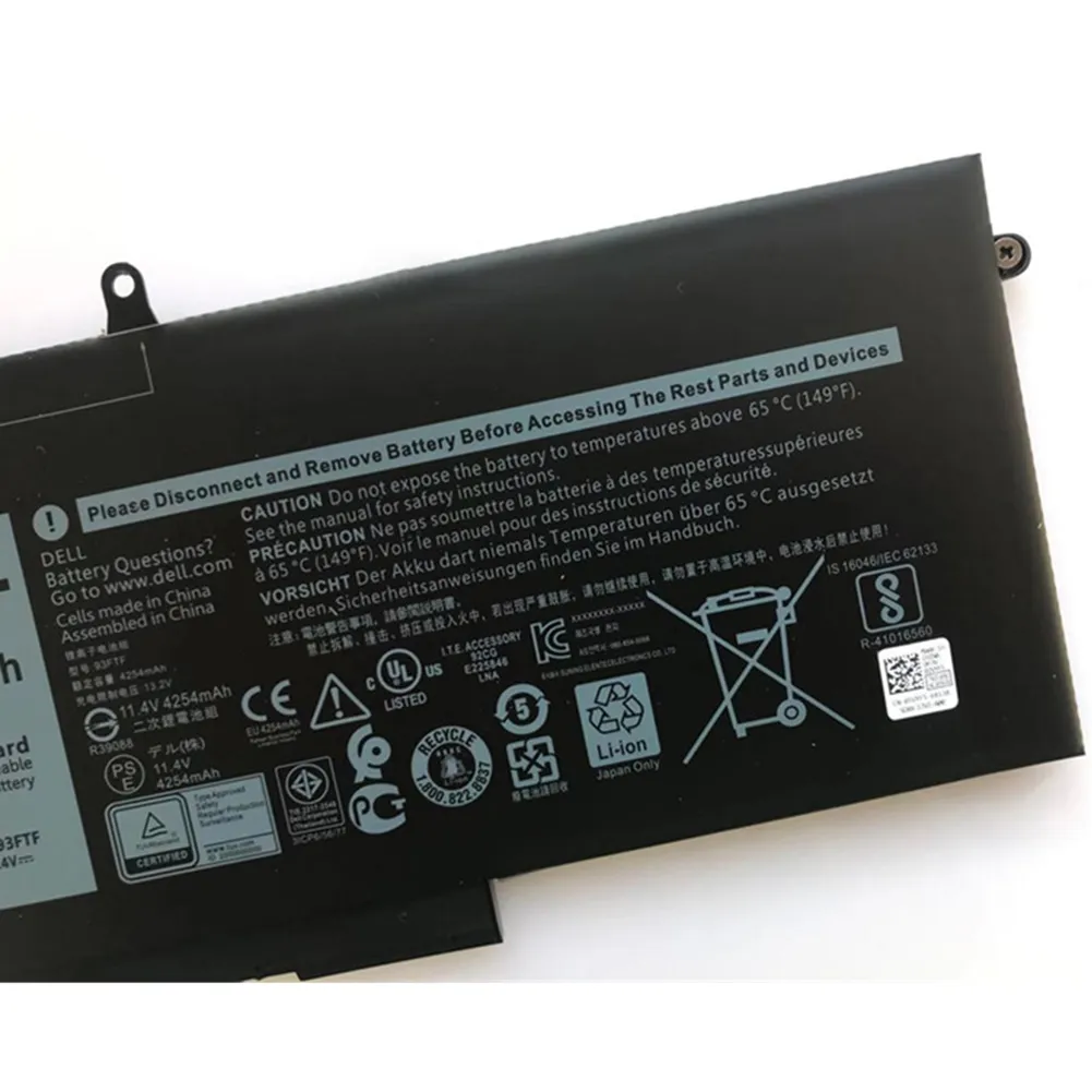 Tablet PC -batterijen 93ftf Batterij voor Dell Latitude 5280 5480 5580 5290 5490 5288 5290 5488 M3520 M3350 Notebook