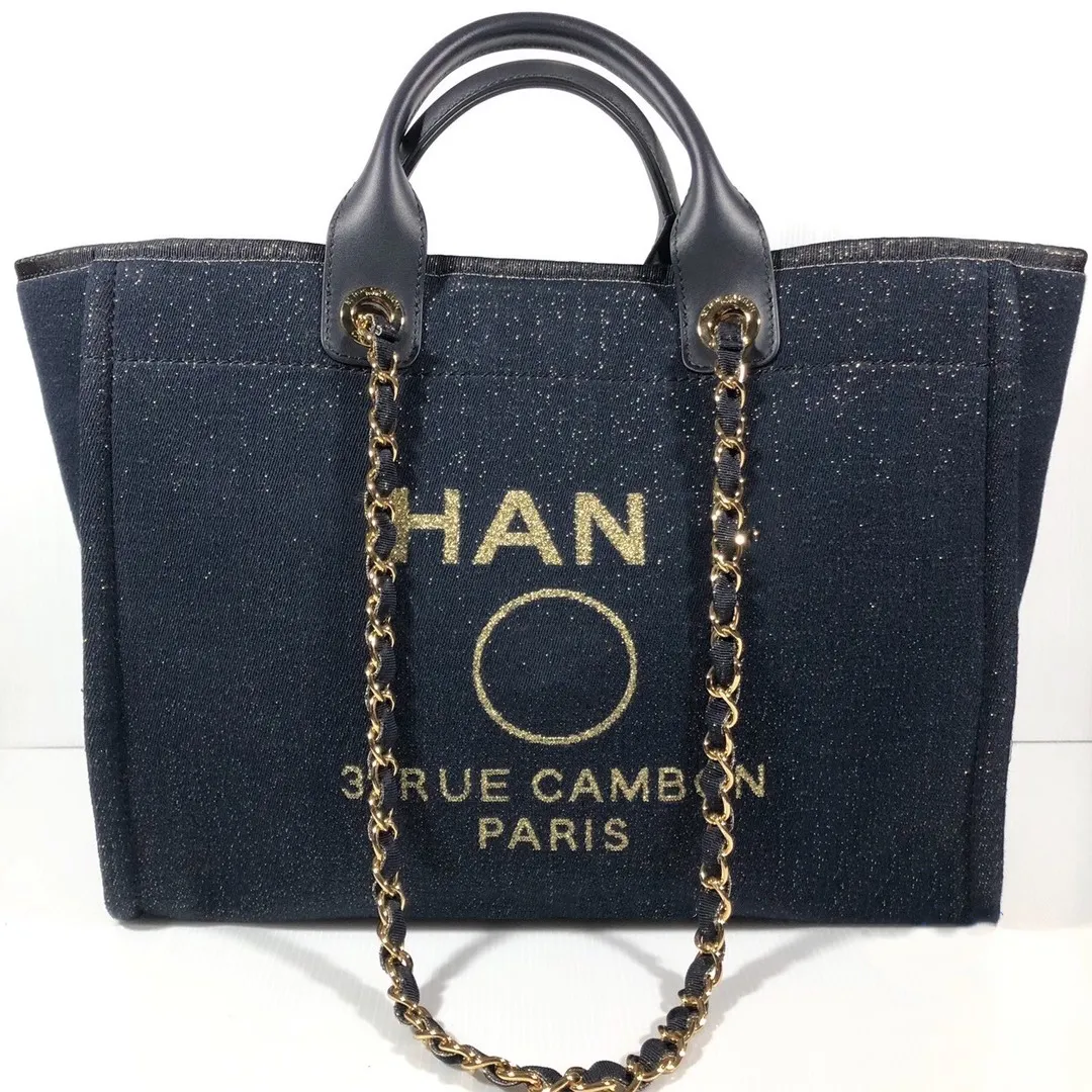 canal de moda 2023 nova bolsa de compras bolsas de Deauville CC Top Handle Nylon Crossbody Travel Travel Ombro Chain Bolsa de luxo feminino Men Totes Bags