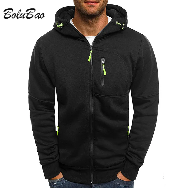 Hommes Hoodies Sweatshirts BOLUBAO Casual Zipper Mode Veste À Capuche Marque Solide Couleur À Capuche Sweat Hommes 230310