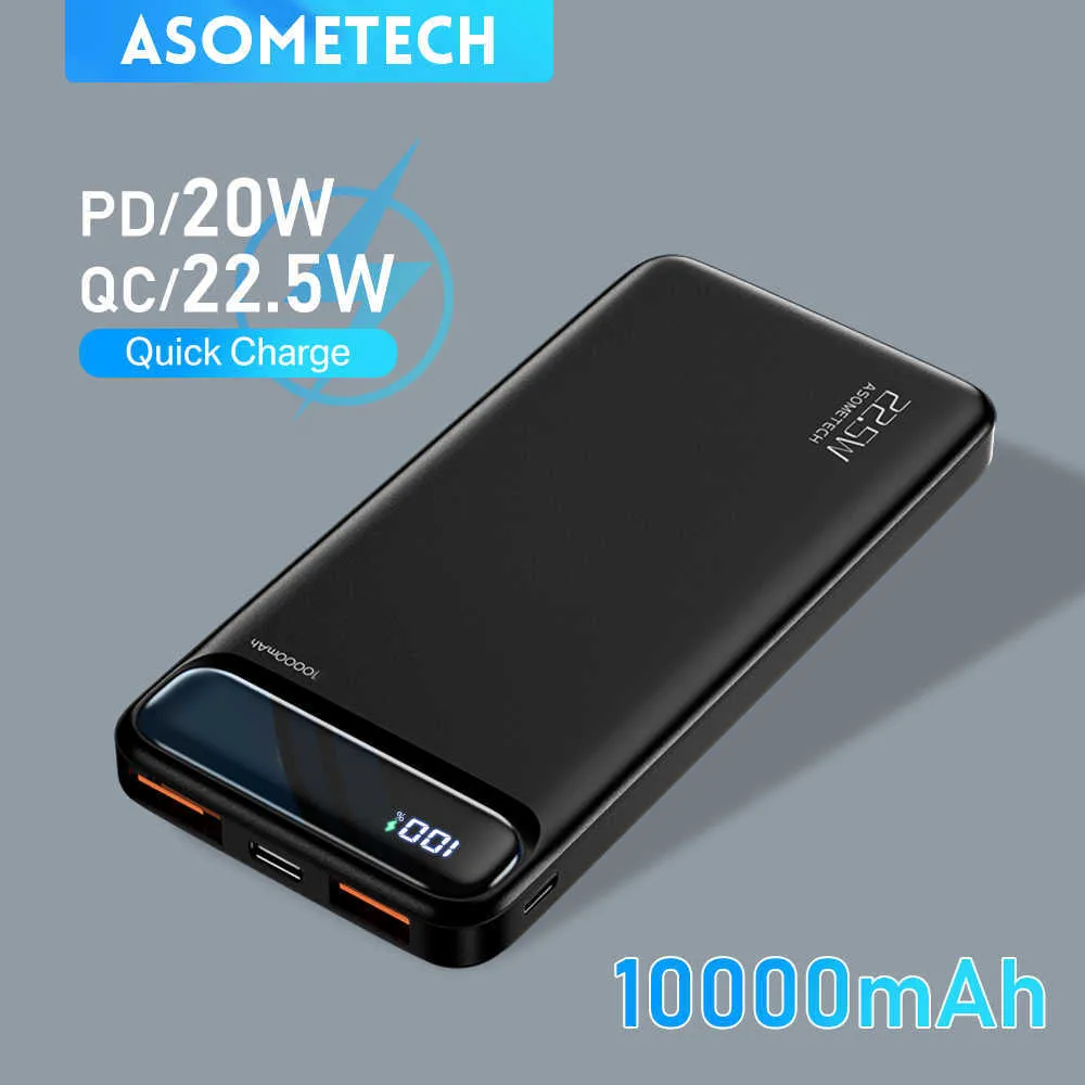 Mobiltelefon Power Banks Power Bank 10000MAH QC PD Fast Charge PowerBank 10000 mAh Externt batteri bärbar laddare Poverbank för iPhone 13 12 11 R230301