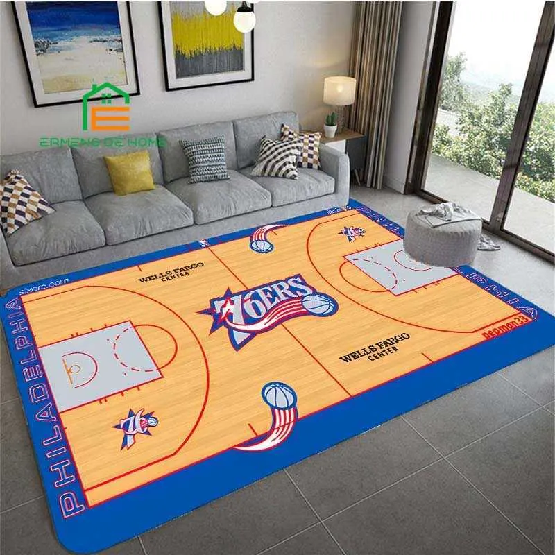 Carpets Basketball Court Pattern Rug for Bedroom Living Room Carpet for Kitchen Floor Mats Home Decor Non-Slip Floor Pad Rug 15 Sizes R230918