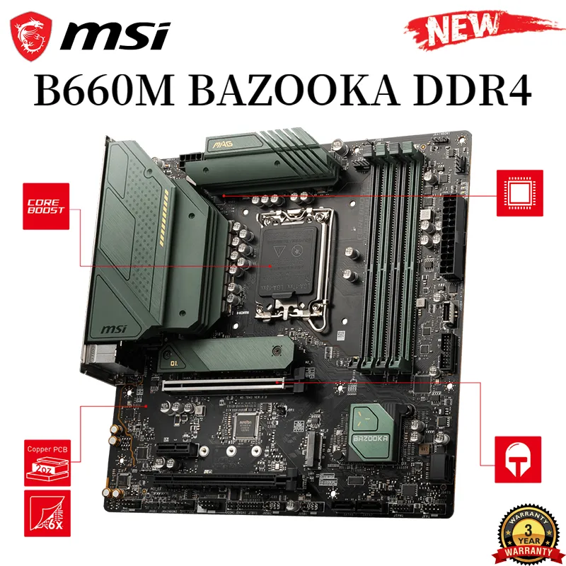 MSI MAG B660M Bazooka DDR4 Motherboard LGA 1700 Socket