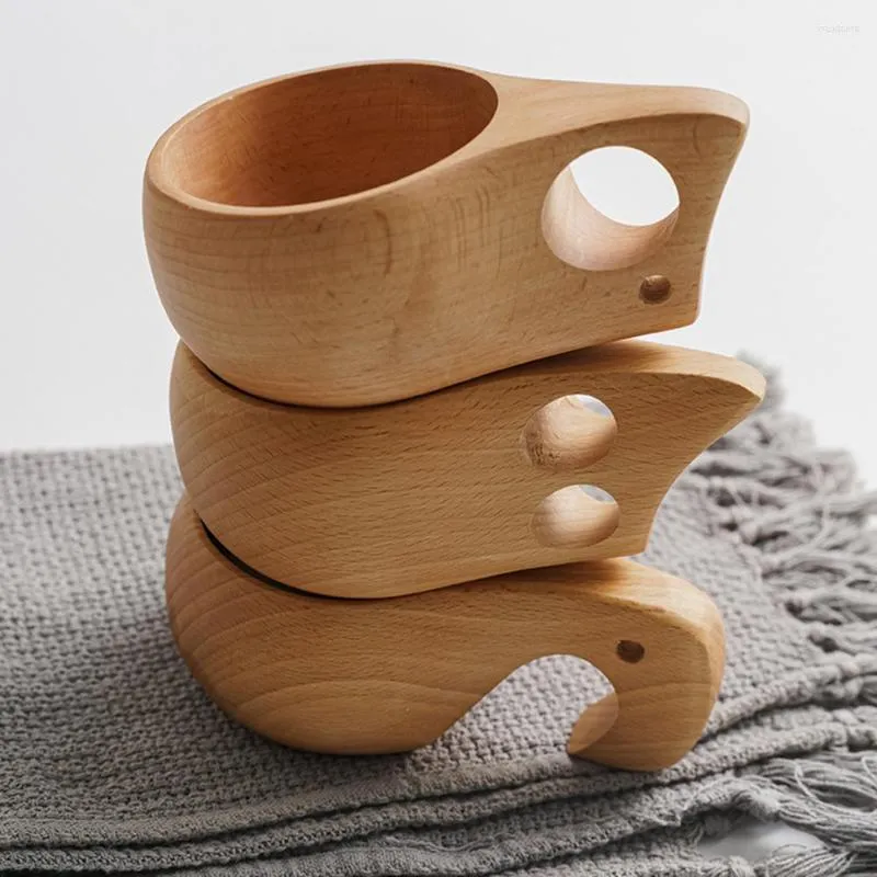 Tassen, Kaffeetasse, feine Verarbeitung, Milch, leichter Behälter, moderner japanischer Stil aus Holz