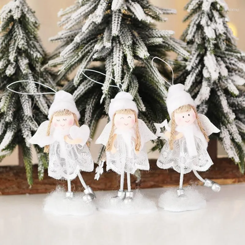Christmas Decorations 3 PCS Decoration Pendant Tree Ornaments Cute Cloud Angel Plush Doll Home