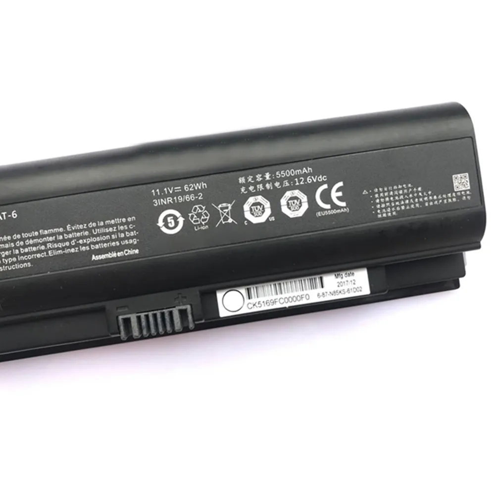 Tablett PC-batterier 62Wh 11.1 V N950BAT-6 Batteri för CLEVO N950KP6 N950TD N950TP6 N957KP6 ZX7-CP5S2 ZX7-CP7S2 N85KS CN95L002 L