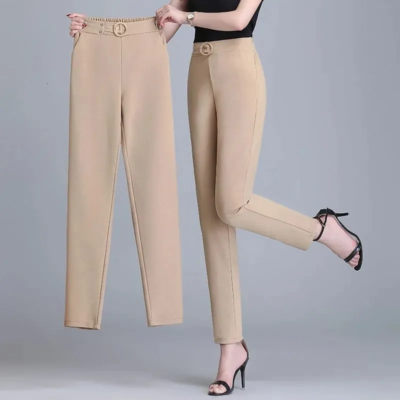 Spodnie damskie Capris Women's High talia Harem Pants sping koreańskie modne spodle wszystkie dopasowują się cienkie, niewielkie duże 3xl Pantalon femme 230310