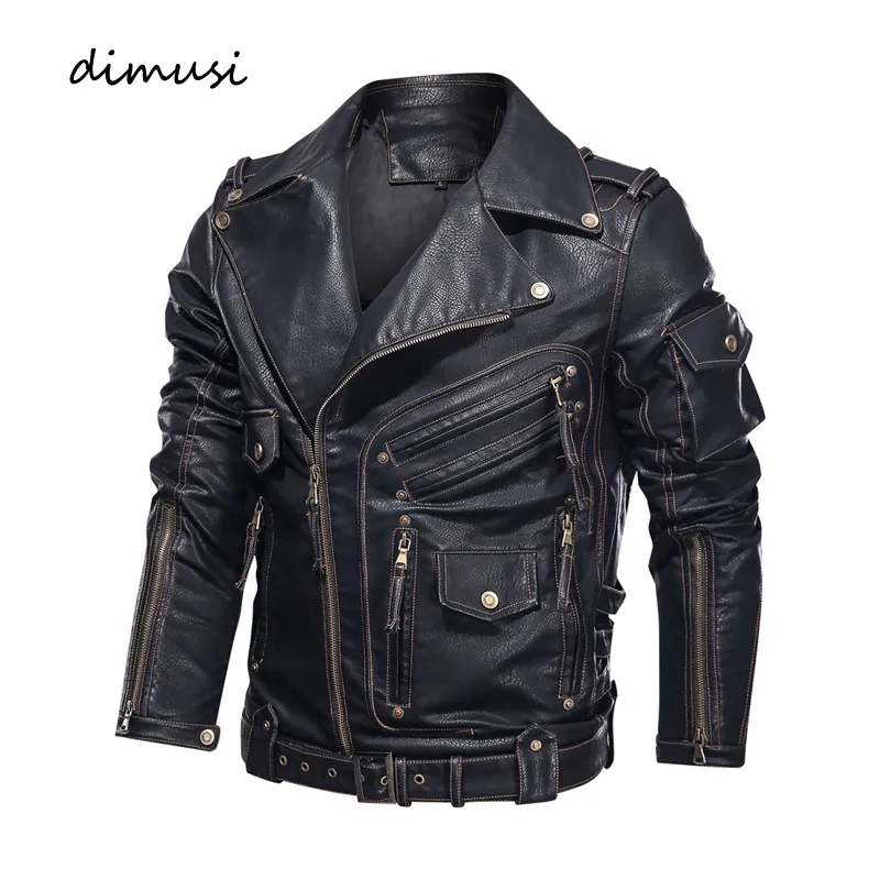 Leerleer Faux Leather Dimusi Winterheren Lederen Jacket Men Fashion Motorfiets PU Lederen jas Coole ritszakken Lederen jassen Kleding 230310