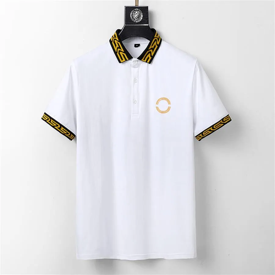 2023Polo kortärmad herr sommar modetrend business casual t-shirt herr andas bomull mångsidig enkel M-3XL