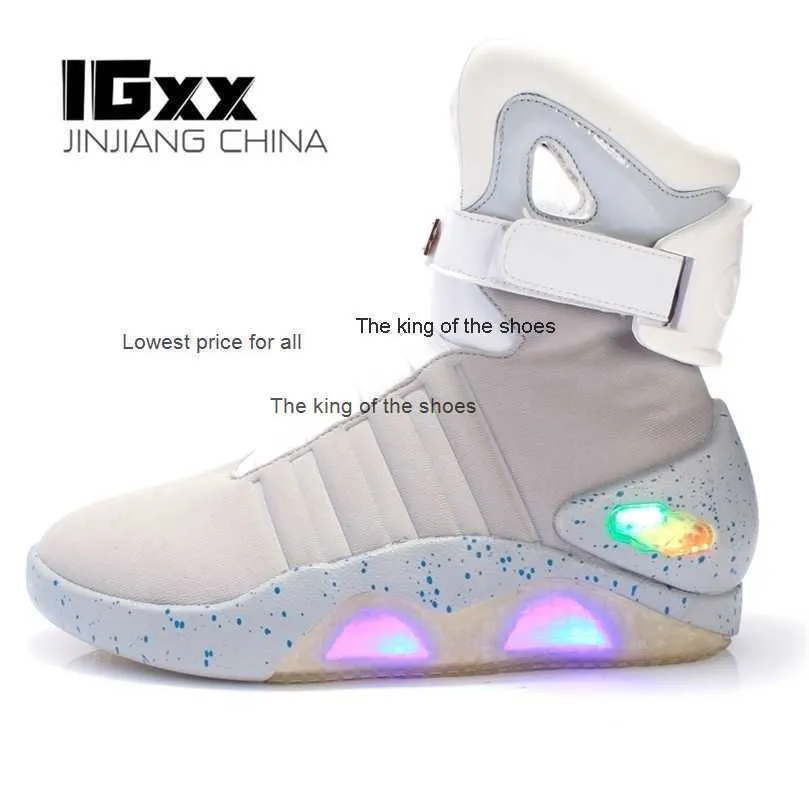 Lamelo Shoes 2023Lamelo Shoes Boots IGXX 1989 Ljus upp Sneakers Led Mag Shoes For Men Air Shoes USB Laddar tillbaka till den framtida gatan 221107