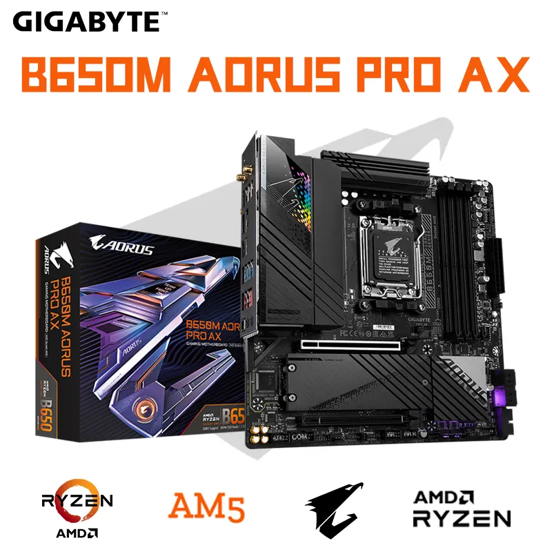 GIGABYTE GA B650M AORUS PRO AX New Micro ATX AMD B650 DDR5 6600OC