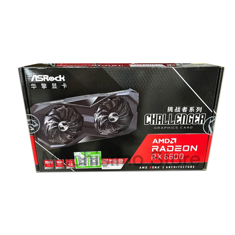 Tarjeta Radeon RX 6600, gráficos RX6600 GDDR6 AMD RX6000 GPU 14000MHz 8GB 128bit, ventiladores duales, tarjeta de vídeo Radeon para juegos de escritorio, nueva