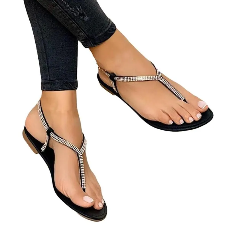 Sandales tongs plates pour femmes, chaussures de plage respirantes, simples, décontractées, à la mode, élégantes, romaines, été