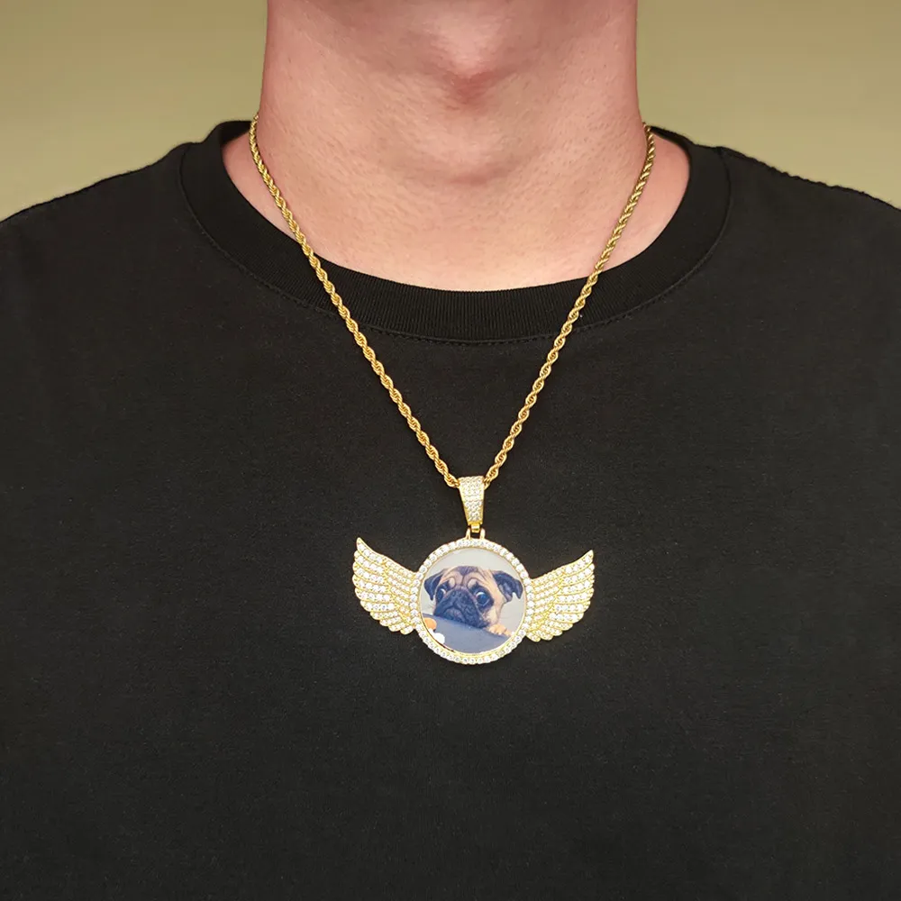 Ожерелье с подвеской в стиле хип-хоп, круглая мемориальная рамка, медаль, подвески, мужской подарок