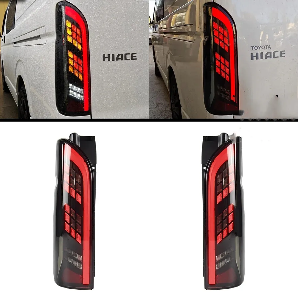 Tylne światła LED dla Toyota Hiace 20 05-20 15 Modyfikowane samochody lampy singalne obracające światła hamulcowe Wtyczka i zabawa