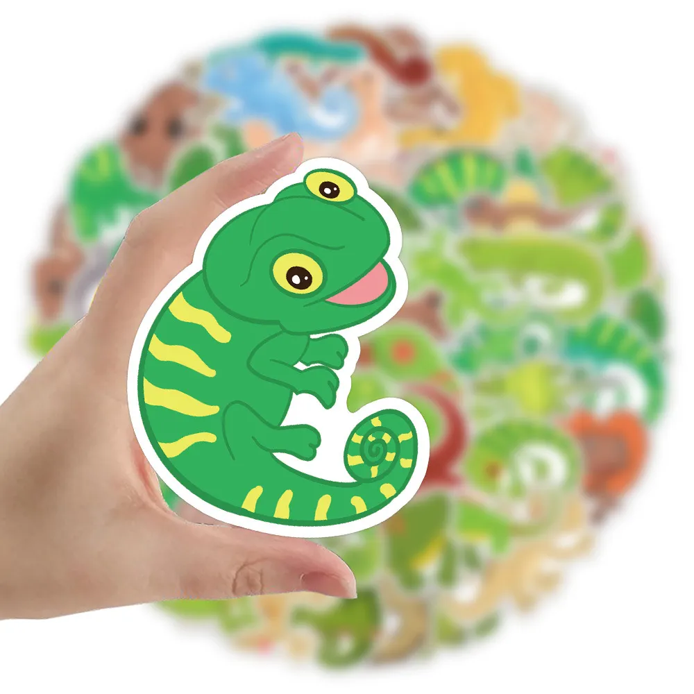 60Pcs Cartoon Lizard Stickers Skate Accessories Waterproof Vinyl Sticker For Skateboard Laptop Luggage Bicycle Motorcycle Phone Car Decals