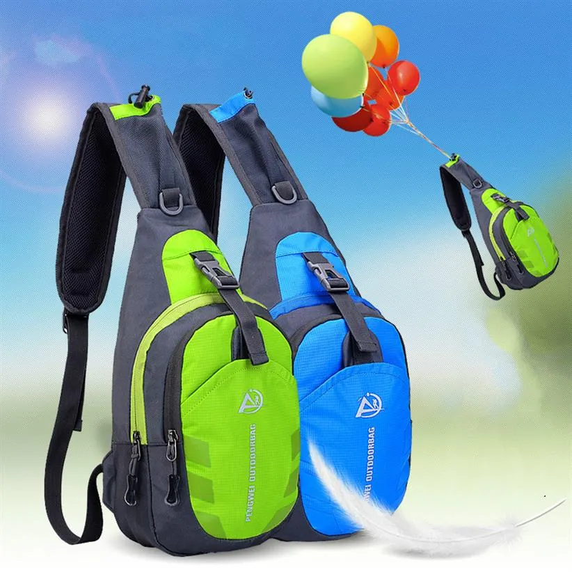 Men Women Outdoor Bags Waterproof Nylon Shoulder Bag Sport Leisure Pockets Chest Bags Unisex Design Crossbody Jogging Bag264P