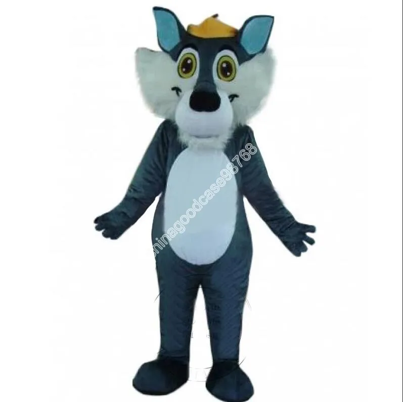 Tamanho adulto Tamanho cinza lobo mascote fantasia Halloween natal fantasia vestido de festa desenho animado traje carnaval unissex adultos roupas